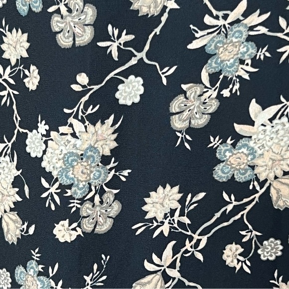 Loft Womens Blouse Size Small Blue Pink Floral Shirt 3/4 Flare Sleeve - Picture 5 of 8